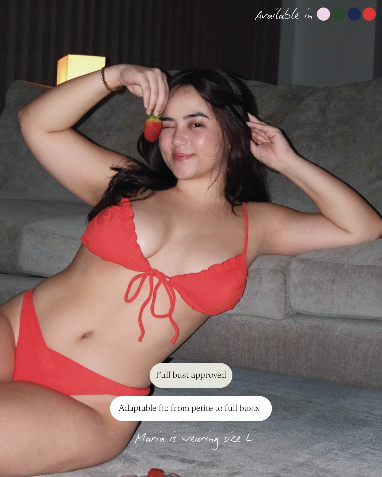 Triangle top in chilli red